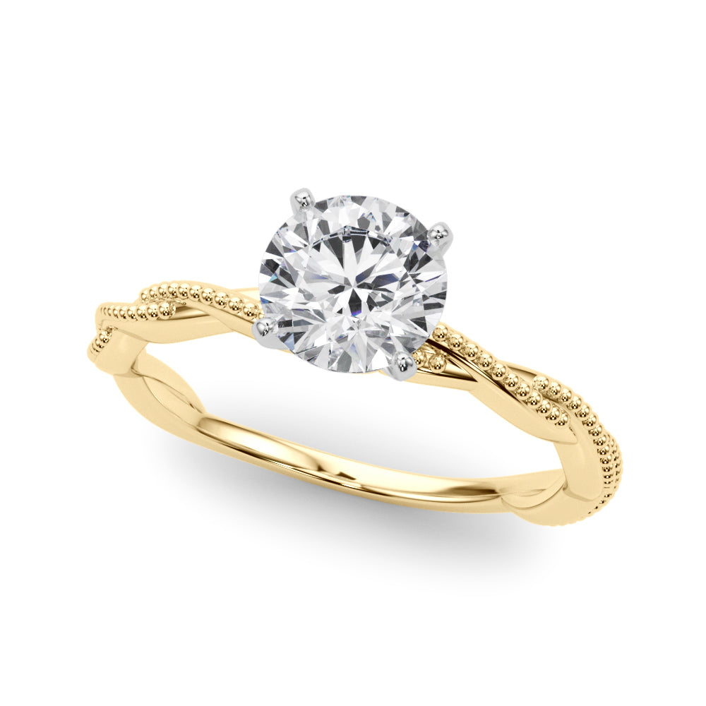 Twisting Milgrain Engagement Ring - Size 4
