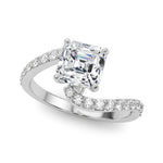 Load image into Gallery viewer, Solitaire Plus Single Row Curved Engagement Ring - Size 4.75
