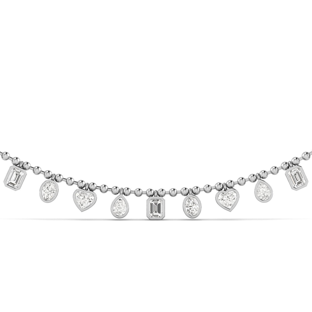 LGD Multi-Shape Necklace - 14Kt White - Lab Grown VS-SI1, E/F/G - L0196N-MX-5